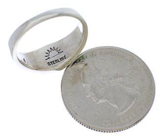 Mojave Turquoise Opal Inlay Southwest Silver Ring Size 5 EX51076